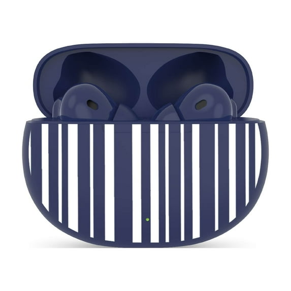 Packed Party "Navy Baby" Bluetooth Wireless Earbuds with Built-In Microphone + Charging Case, IPX5 Water Resistant