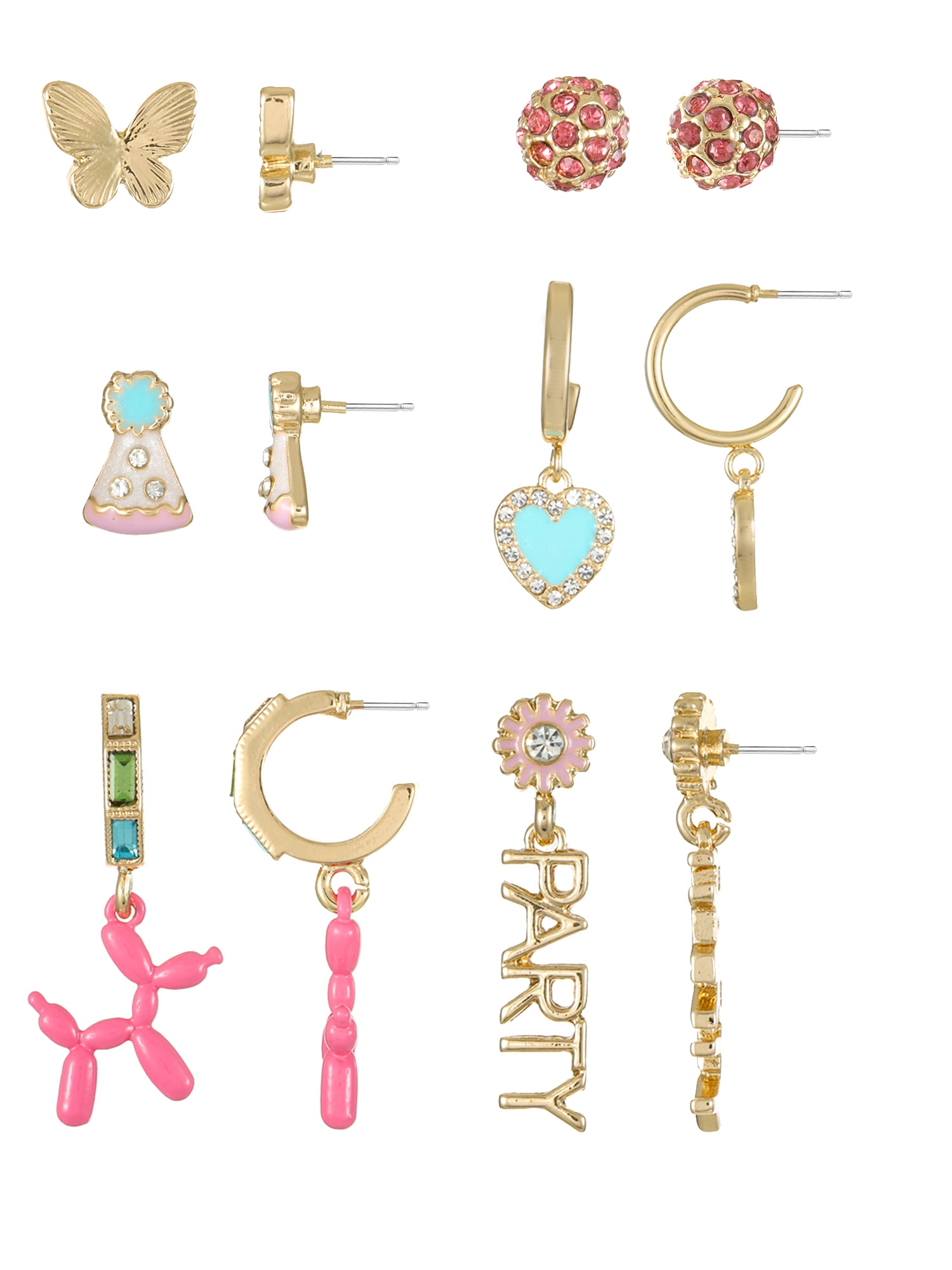 "Party Time" Earring Set, 6 Pairs