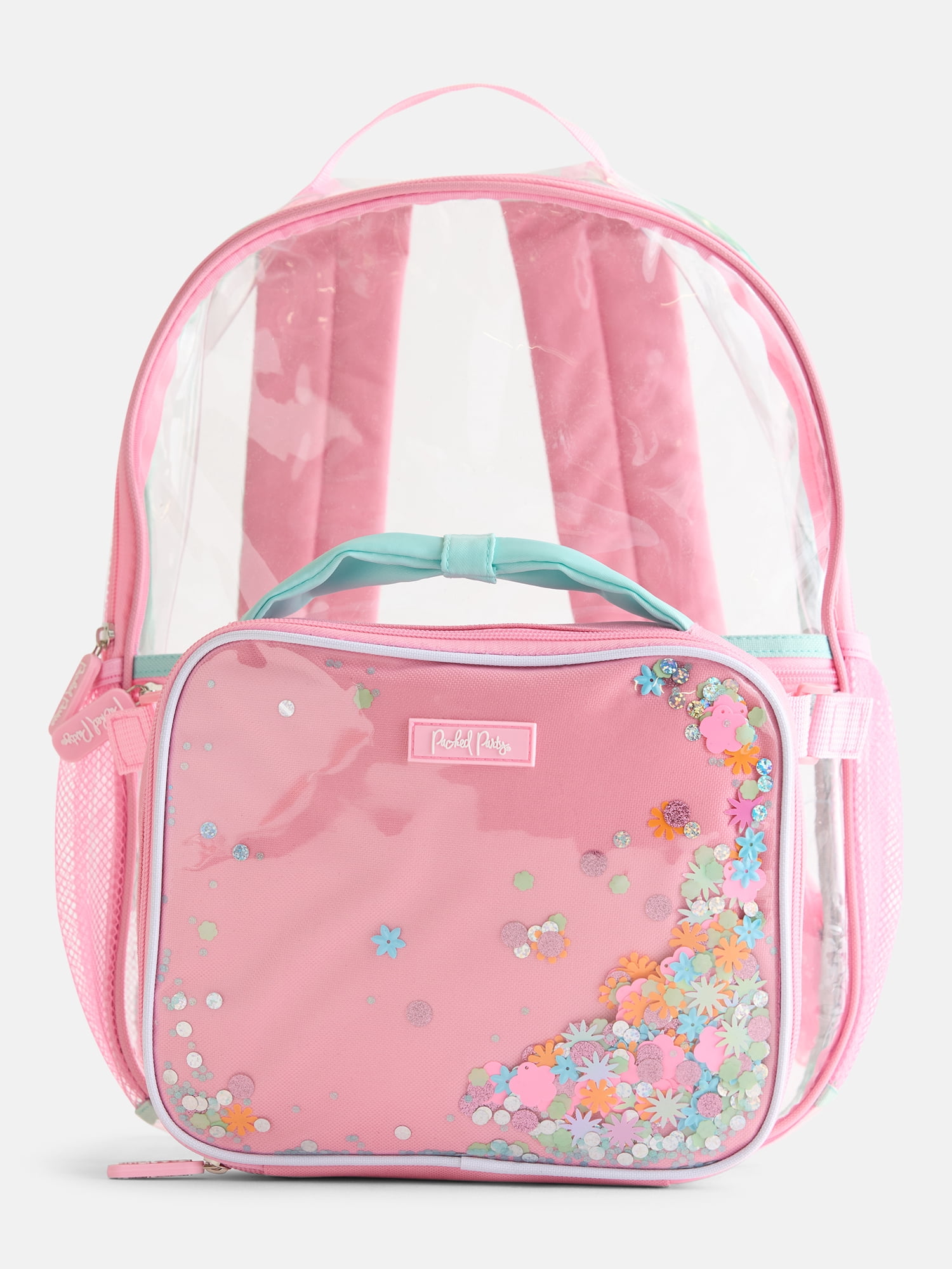 Packed Party Girls Confetti Clear Backpack and Lunch Box Set