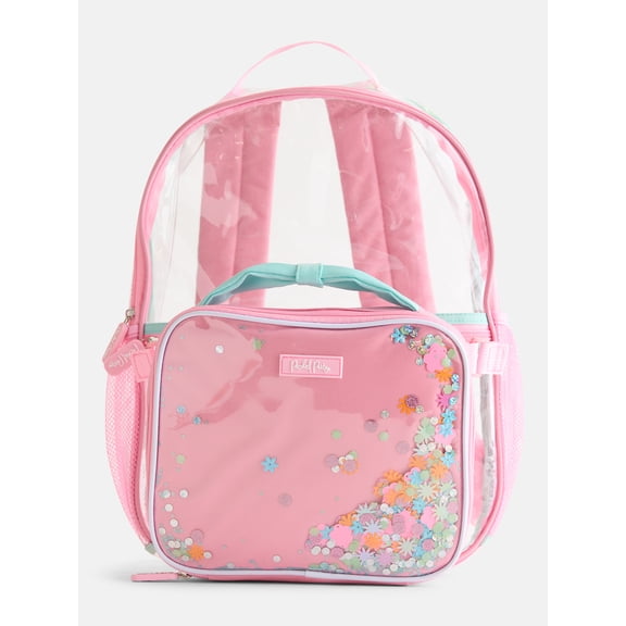 Packed Party Girls Confetti Clear Backpack and Lunch Box Set
