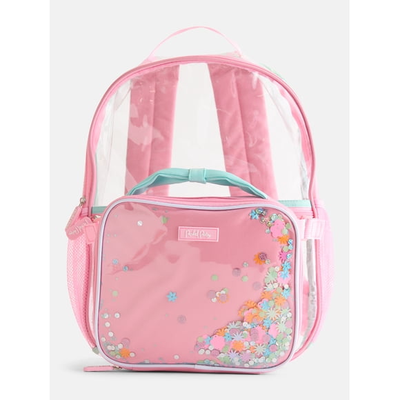 Packed Party Girls Confetti Clear Backpack and Lunch Box Set