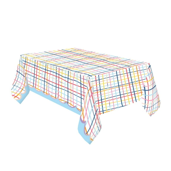 Packed Party 'People Covered In Fun' 84" x 54" Reversible Table Cover Multi-color Party Supply Set