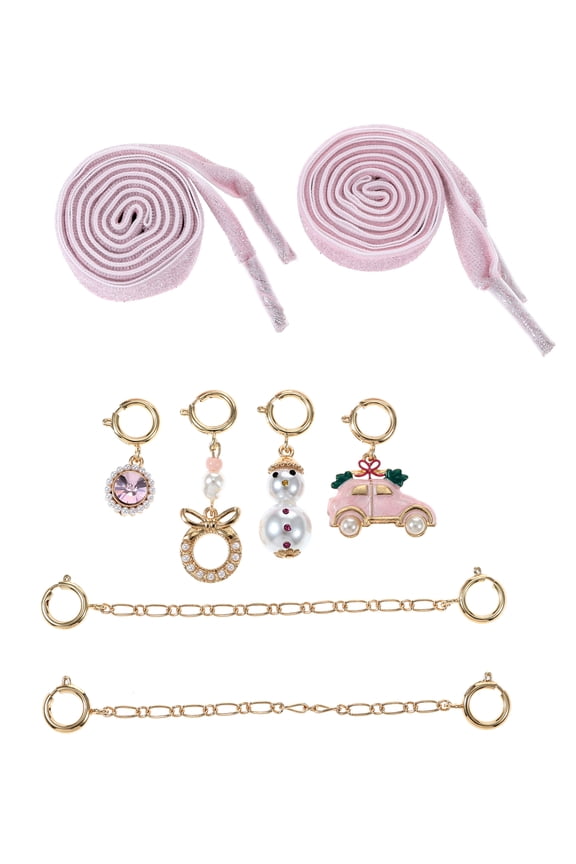 Pink Bow Shoe Charms