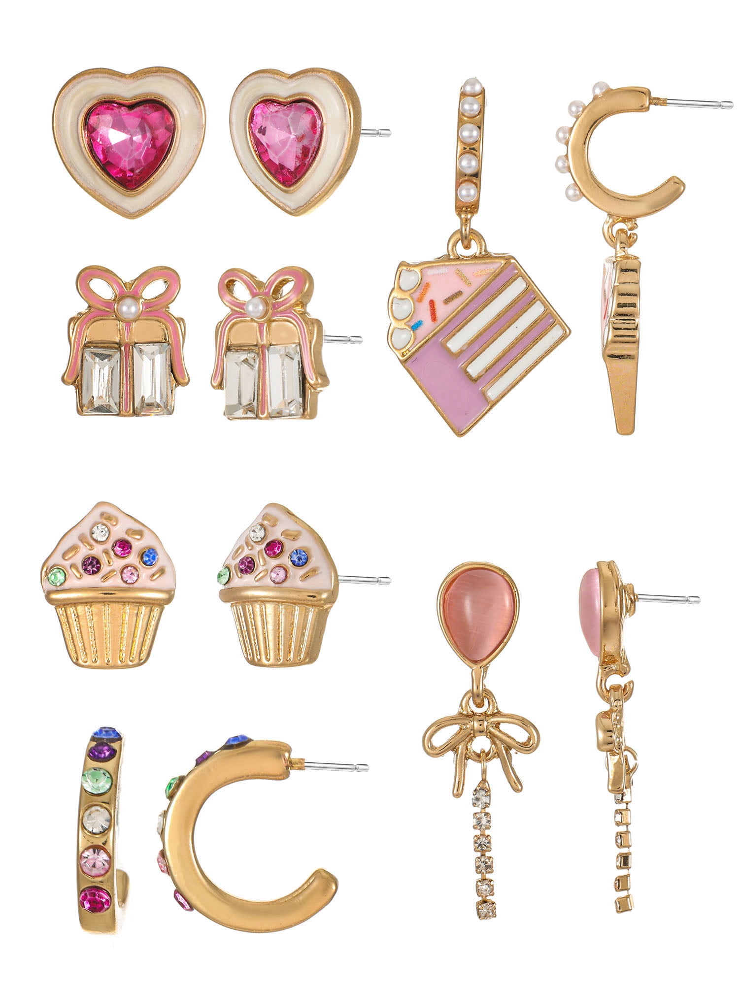 Packed Party Pink Party Time Earring Set, 6 Piece