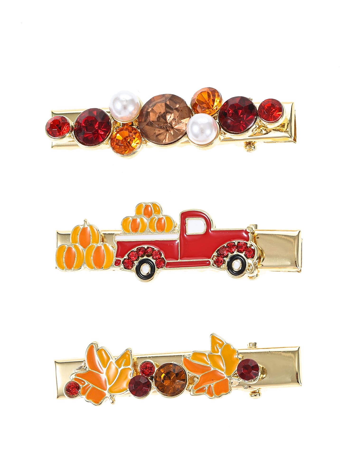 Packed Party Pumpkin Patch Hair Clip Set, Female, 3 Pieces