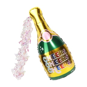 Packed Party Reversible Champagne Statement Balloon with Iridescent Tassels, Multi-Color, 3 ft. Tall