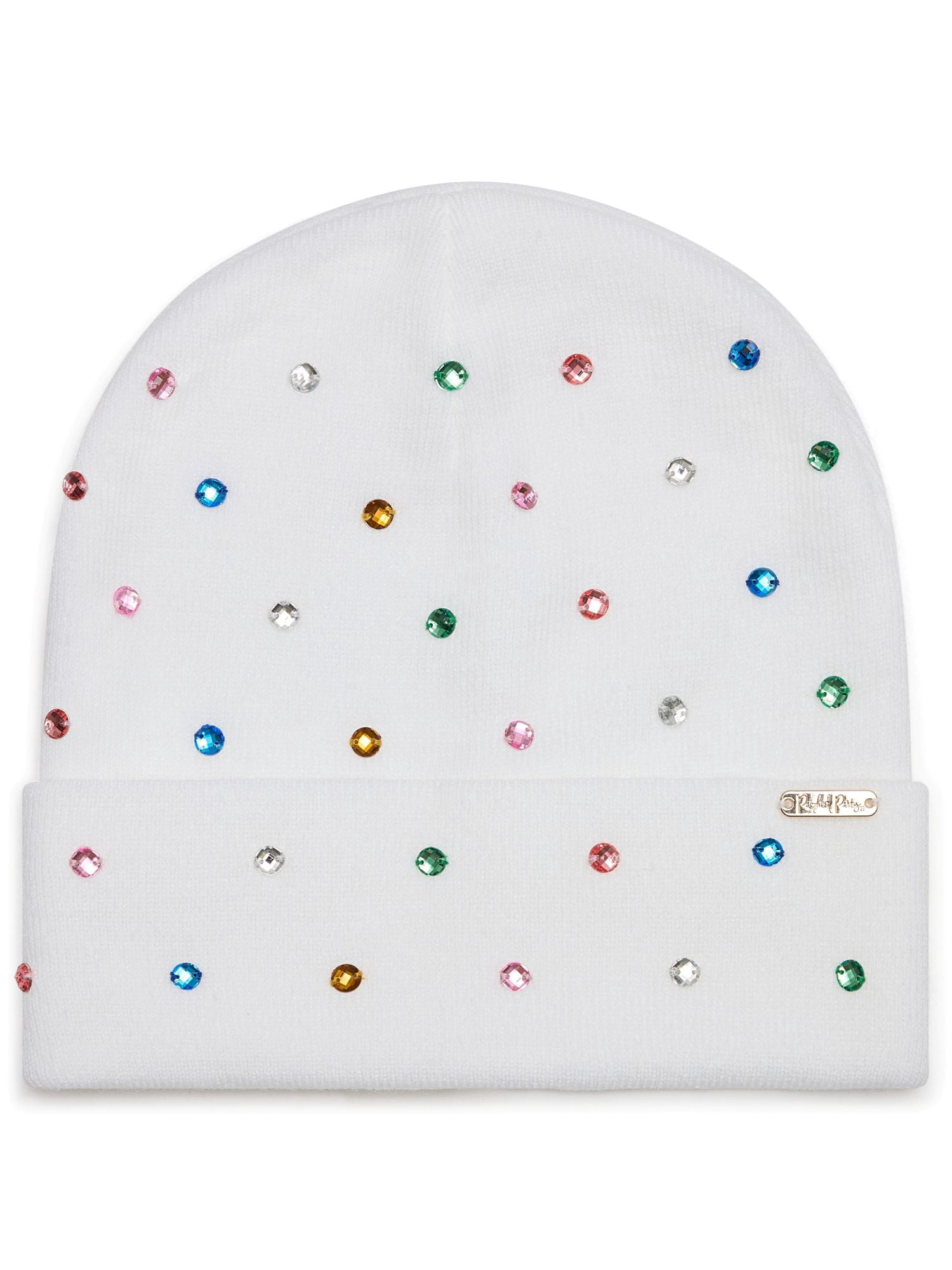 Packed Party Shine Bright Rhinestone Beanie, White