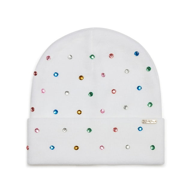 Packed Party Shine Bright Rhinestone Beanie, White