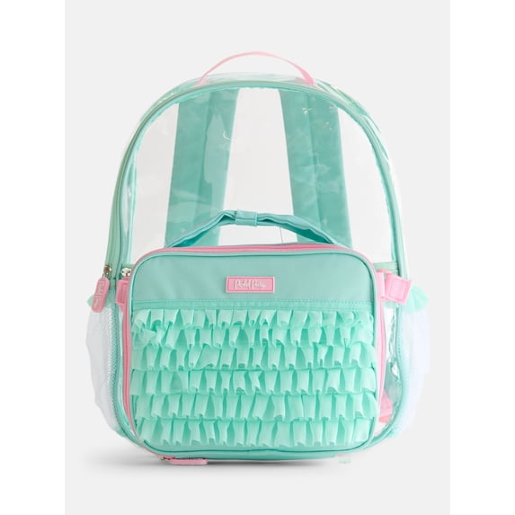Packed Party Girls Ruffles Clear Backpack and Lunch Box Set