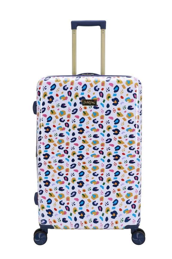 "STAY WILD" 25" Checked Rolling Hardsided Luggage, Stay Wild Print