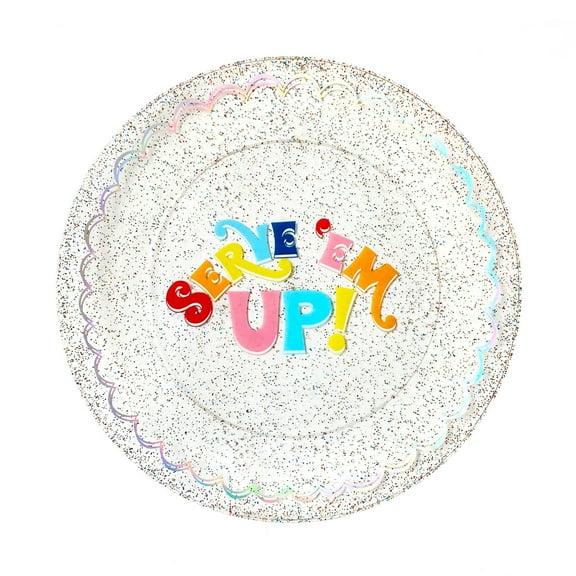 Packed Party 'Serve 'Em Up' 14" Serving Platter, Glitter - Infused, Foil Accents