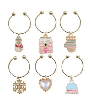 Packed Party Snow Day Wine Charms, 6 Pieces