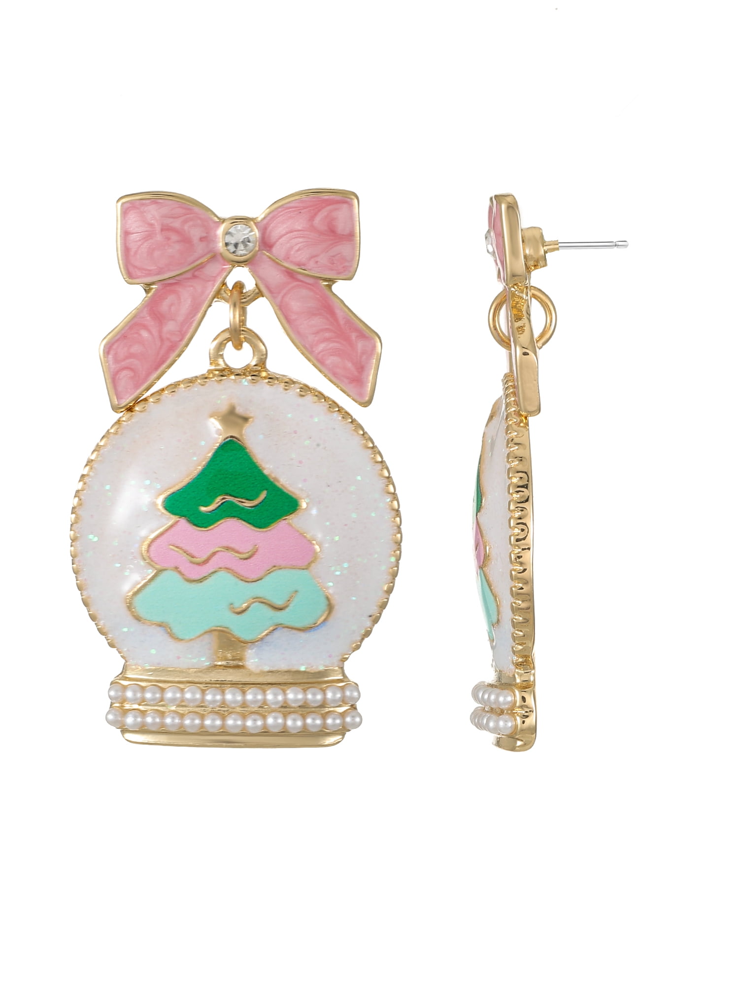 Packed Party Snow Globe Bow Earring