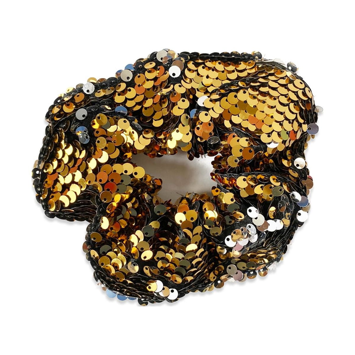 Packed Party “ Sparkle Time ” Gold and Silver Sequined Jumbo Hair Scrunchie, Ponytail Holder