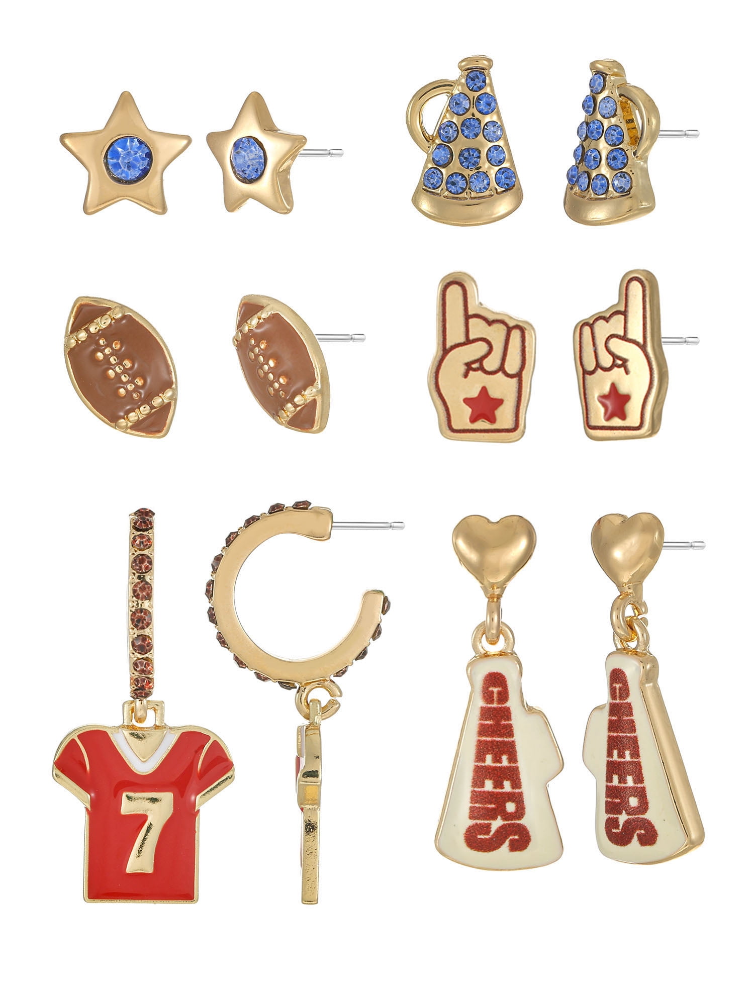 Stadium Spirit 6-Piece Earring Set