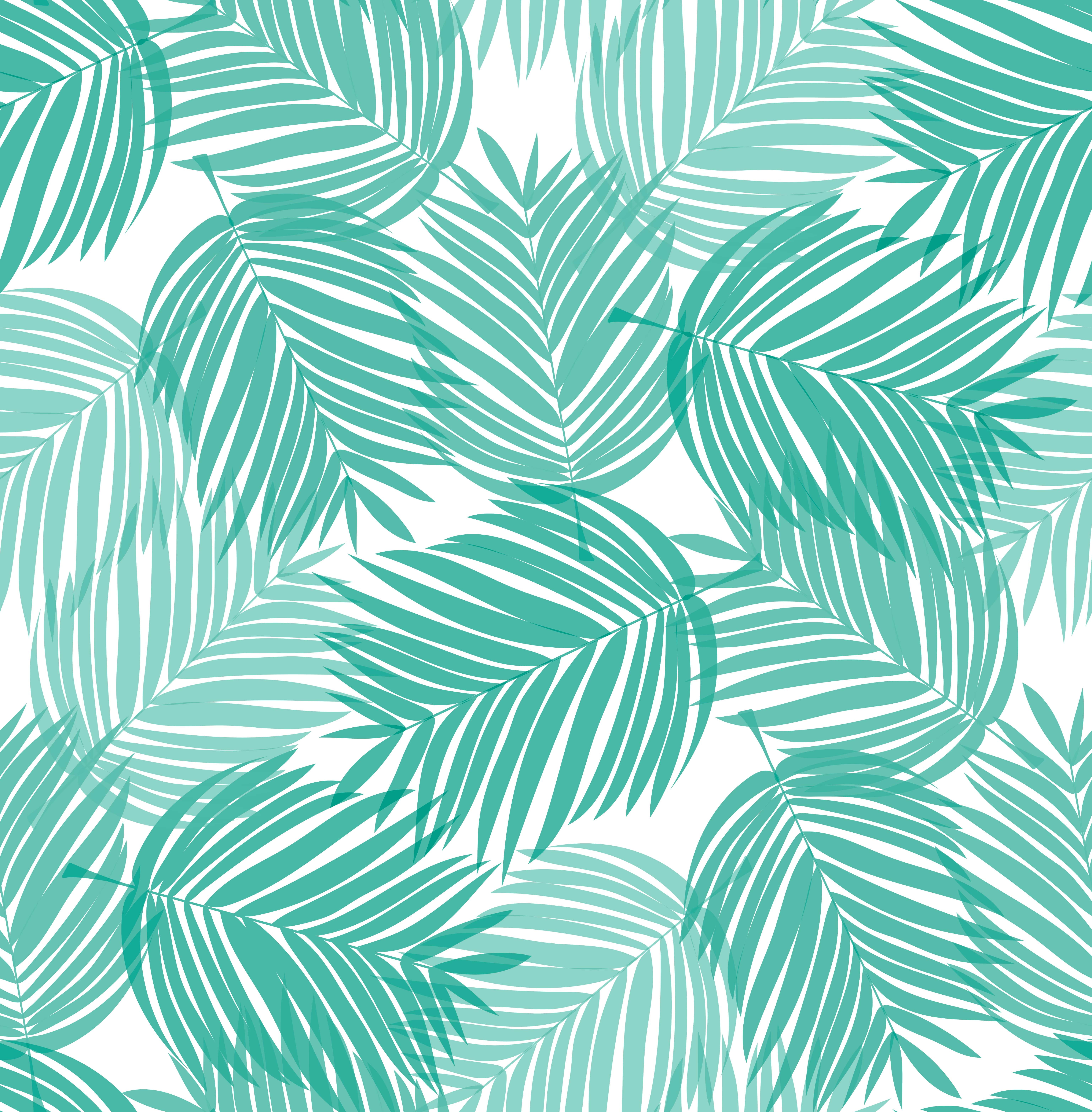 Tropical Teal Palm Leaf Peel and Stick Wallpaper