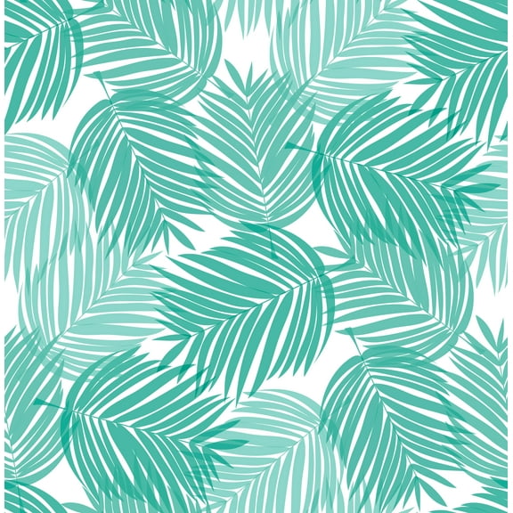 Packed Party Stay Palm Green Peel And Stick Vinyl Wallpaper, 216-in by 20.5-in, 30.75 sq. ft.