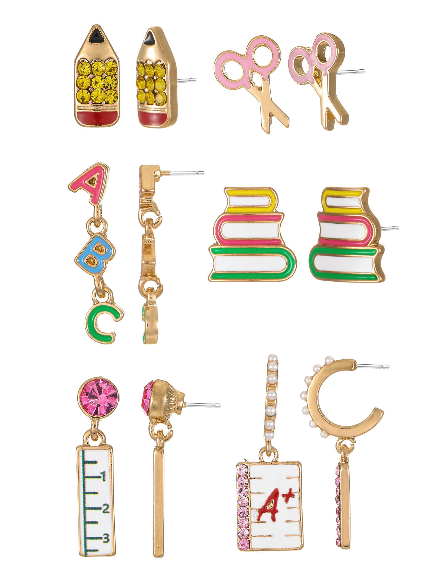 Packed Party Studious Earring Set, 6 Pairs