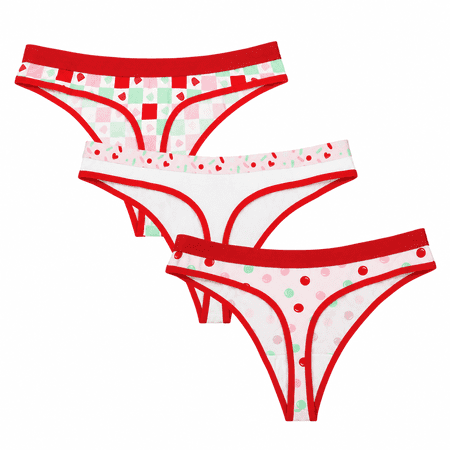 Packed Party Sweet Shop Women's Thong Underwear Panties 3-Pack, Sizes S-XXL