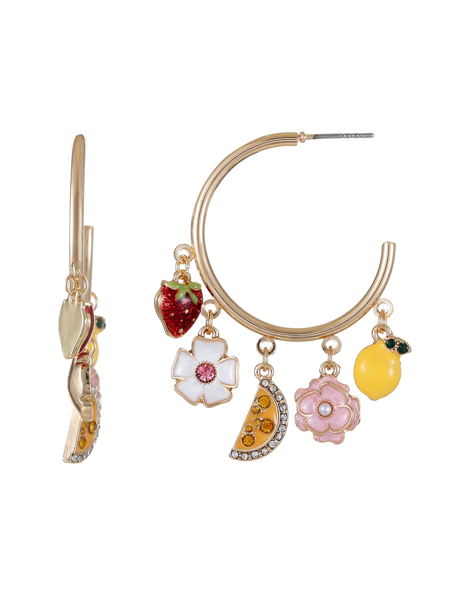 Sweet and Tart Charmy Hoop Earrings