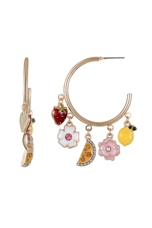 Sweet and Tart Charmy Hoop Earrings
