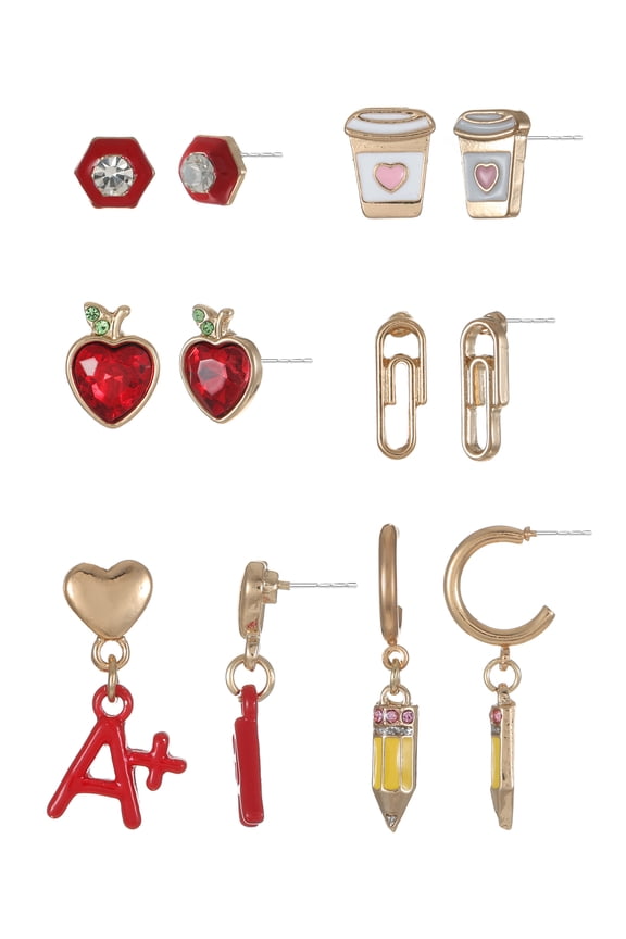 Teacher Earring Set, 6 Pairs
