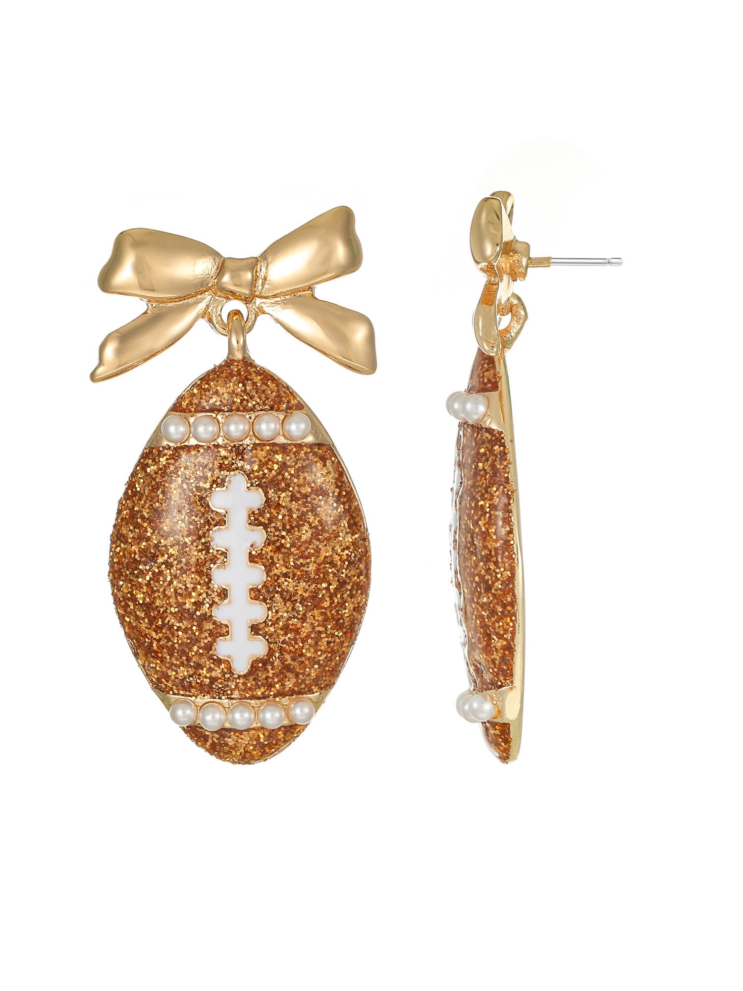Touchdown Glam Bow Football Earrings
