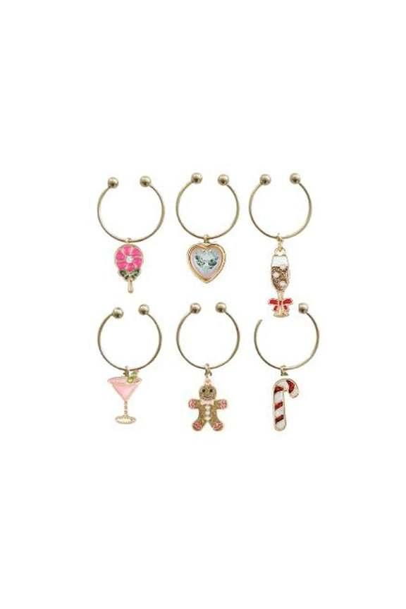Western Winter Wine Charms, 6 Pieces