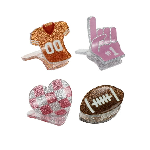 Packed Party Women's Biggest Fan Game Day Mini Claw Clip Set,4 Pieces