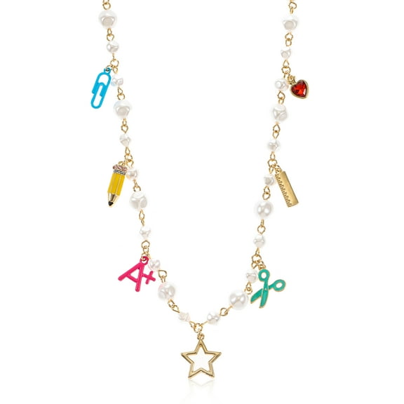 Packed Party Women's Classroom Charm Gold Necklace