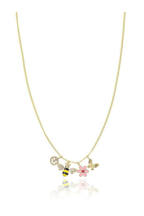 Women's Goldtone Honey Bee and Flower Necklace