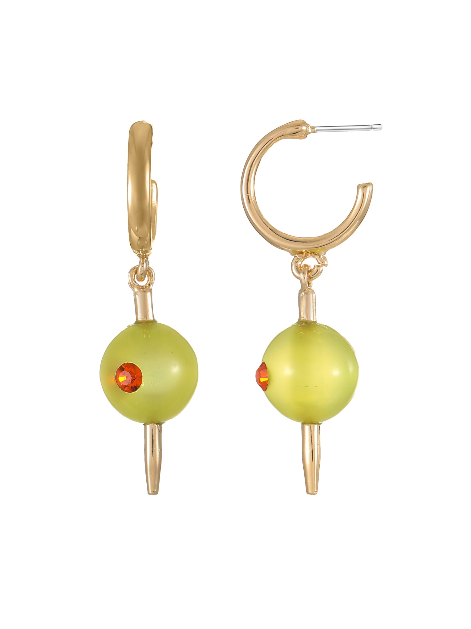 Packed Party Women's Martini Olive Mini Hoop Earrings, 1 Pair