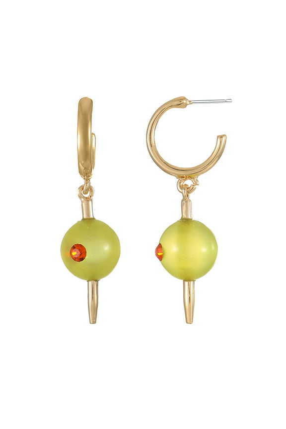 Women's Martini Olive Mini Hoop Earrings, 1 Pair
