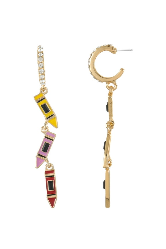 Women's Rainbow Crayon Dangling Stud Earrings, 1 Pair