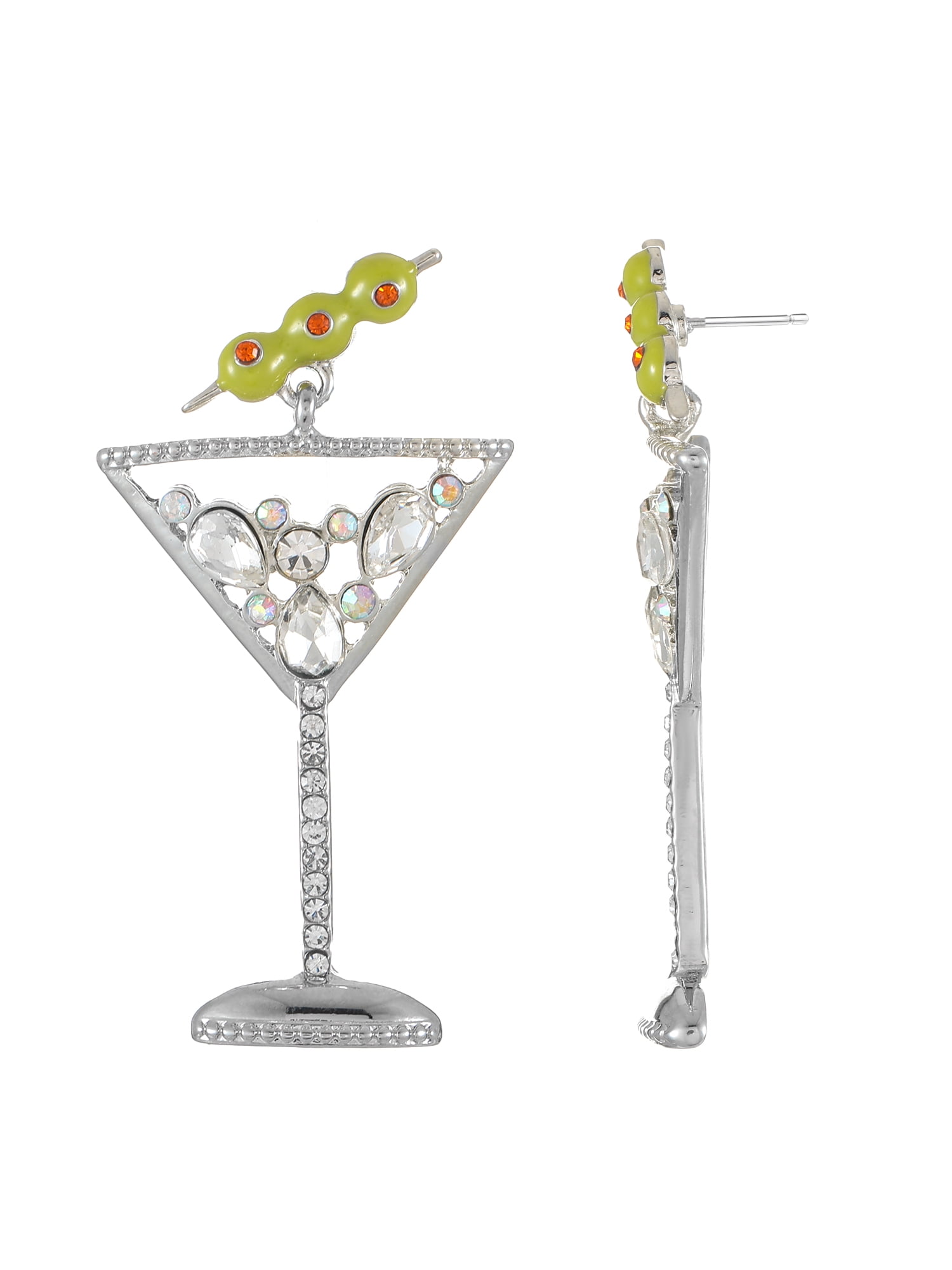 Packed Party Women's Teeny Martini Dangling Stud Earrings, 1 Pair