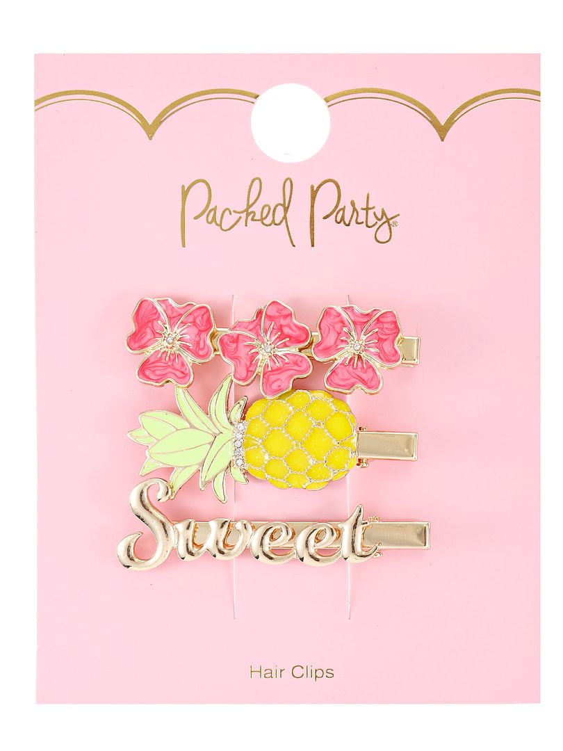 Packed Party Women's Vacay Hair Clips, 3 Pieces