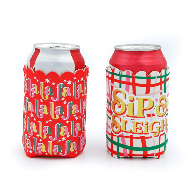 Packed Party Wrap Up The Fun Christmas Can Coolers Set, Christmas
