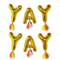 thumbnail image 1 of Packed Party "Yay" Balloon Banner, Gold Foil Yay Balloons with Tassels, Party Décor 2 Pack, 1 of 8