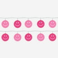 thumbnail image 1 of Packed Party Pink Smiley Face LED String Lights, with 10 LED lights, 1 of 5