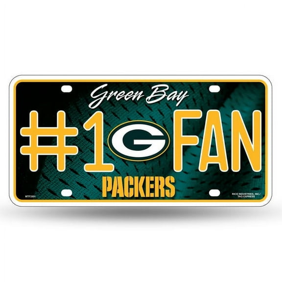 Packers #1 Fan Metal License Plate, Licensed by Rico