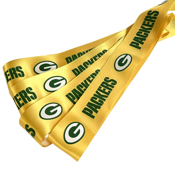Packers Printed Ribbon 2 1/4"-Inch Width, 3 Feet - 1 Yard - USA Licensed Bows