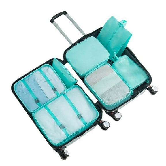 Packing Bags for Travel, Luggage Organizer Bag for Travel Accessories Essentials, Travel Cubes for Carry,,1 x travel organizer bags set,Sky Blue