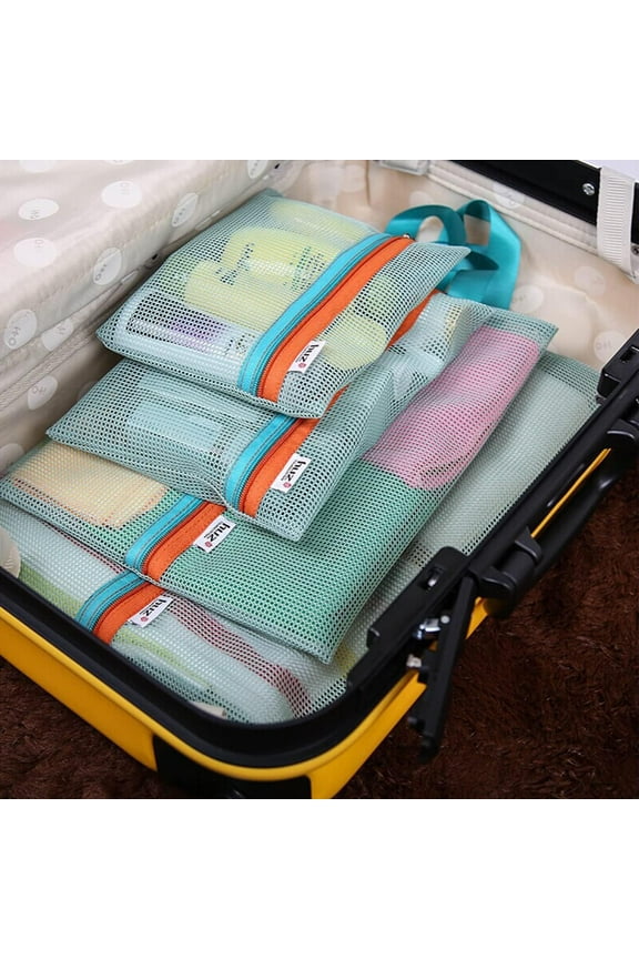 Packing Cubes 4 Set for Travel Organizer Bags Suitcases Lightweight Luggage Packing Organizers for Travel Accessories, Portable Shower Mesh Caddy Bag, Quick Dry Toiletry and Bath Organizer