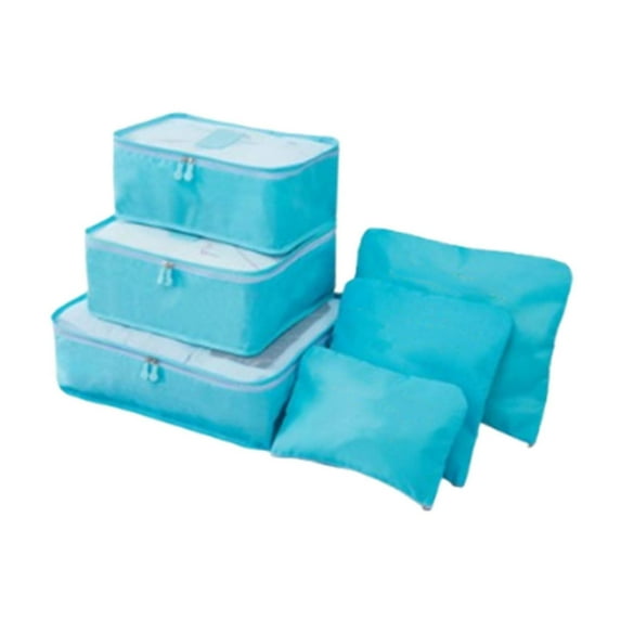 Packing Cubes 6 Set Luggage Packing Organizers Reusable Waterproof Suitcase Organizer Bags Accessories for Travel, Blue