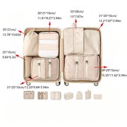 Packing Cubes, 7-Piece Travel Organizer Set, Water-Repellent Polyester Luggage Bags with Zippers & Breathable Mesh, Foldable for Suitcase Packing, 13.4" X 9.4" X 1.2"