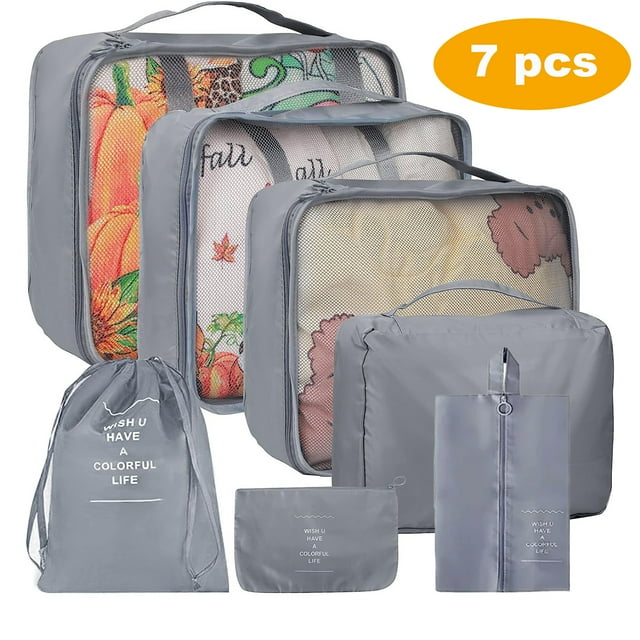 Packing Cubes 7 Set Travel Cubes for Suitcases Lightweight Luggage Packing Organizers for Travel