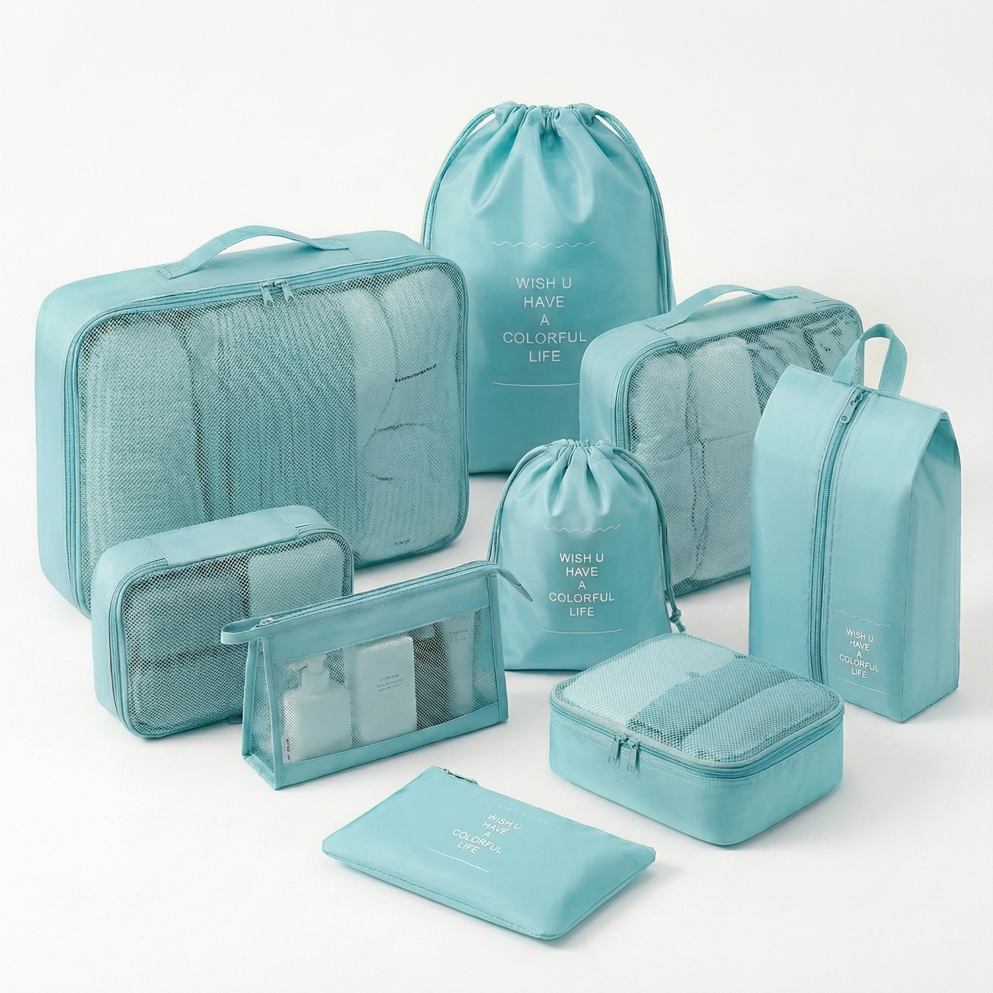 9-Piece Travel Packing Cubes Organizer Set with Shoe Bag and Toiletry ...