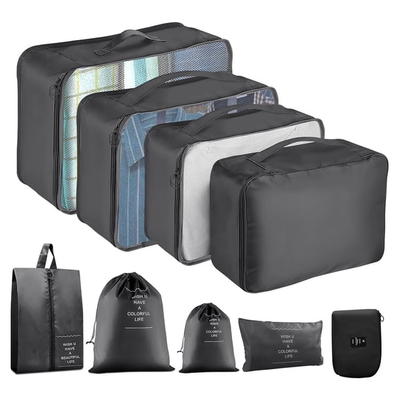 9-pieces Travel Packing Bag, Packing Cubes for Luggage for Travel, Luggage Packing Organizers for Travel Essentials, Foldable Organizer Bag Travel Organizer