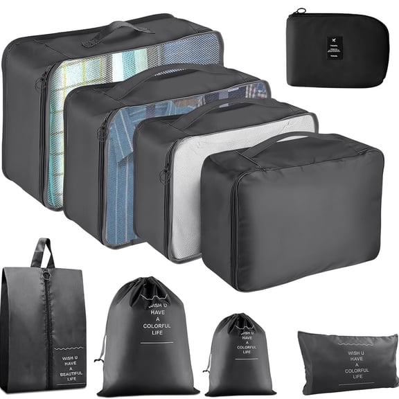 9 Set Packing Cubes for Travel, Travel Packing Organizers for Suitcase, Packing Cubes Luggage Organizer for Travel Essentials, Organizer Bag Travel Organizer