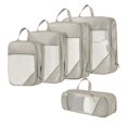 thumbnail image 1 of Packing Cubes Compression, Beige 5 Piece Set Travel Luggage Organizers for Suitcase Carry on, 1 of 6